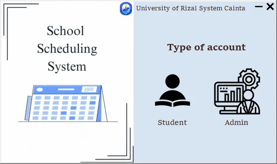 User interface of a school scheduling system